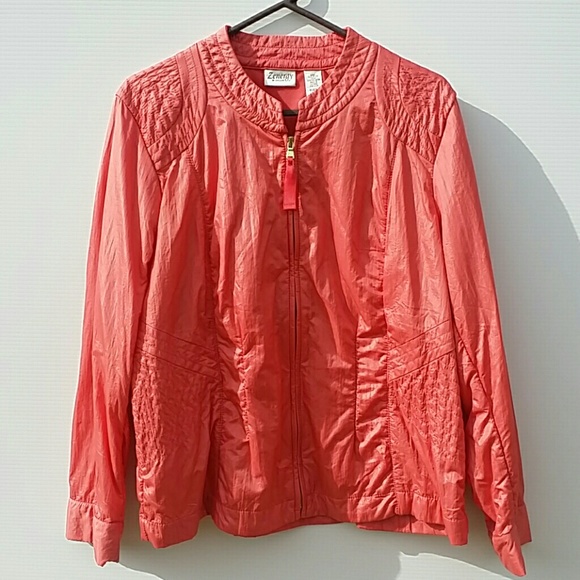 Chico's Jackets & Blazers - Chico's Zenergy 3 Coral Orange Quilted Jacket